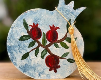 Handmade Wooden Pomegranate Home Decor New Year Gift good luck Charm
