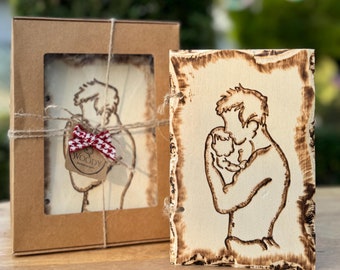 Handmade Wood Book Card