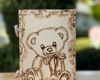 Handmade Wood Book Card
