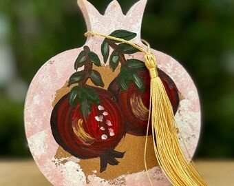 Handmade Wooden Pomegranate Home Decor New Year Gift good luck Charm
