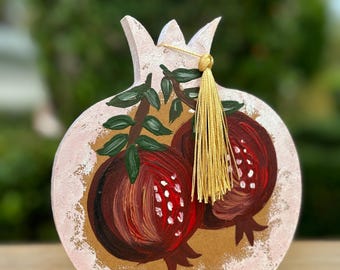 Handmade Wooden Pomegranate Home Decor New Year Gift good luck Charm