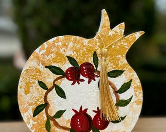 Handmade Wooden Pomegranate Home Decor New Year Gift good luck Charm