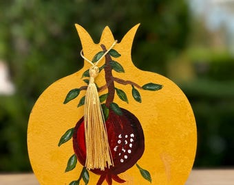 Handmade Wooden Pomegranate Home Decor New Year Gift good luck Charm