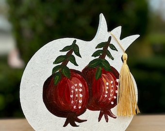 Handmade Wooden Pomegranate Home Decor New Year Gift good luck Charm