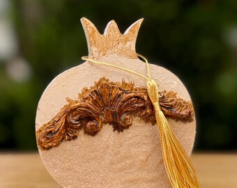 Handmade Wooden Pomegranate Home Decor New Year Gift good luck Charm 3D Details