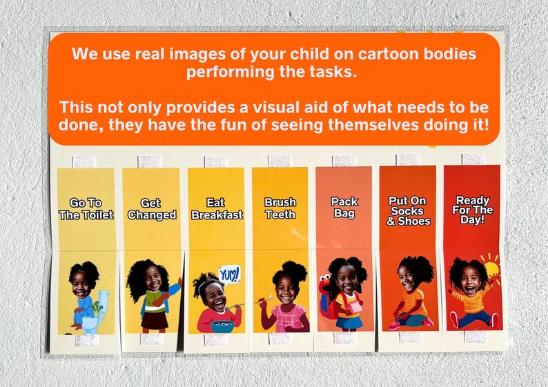 Personalised Morning Routine Flip Chart for Kids — Yellow - Etsy