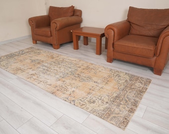 Oushak Runner 3x9,Vintage Runner Rug,Turkish Rug Runner,3x9 Runner Rug,Faded Rug,Vintage Rug 3x9,Turkish Runner,Muted Rug,Wool Runner,1469
