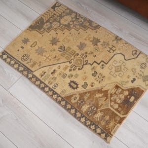 Vintage Turkish Rug,2x3 Door Mat Rug,Vintage Mini Rug,Oushak Rug 2x3,Turkish Small Rug,Mini Rug 2x3,Wool Door Mat,Soft Rug,Vintage Rug,986