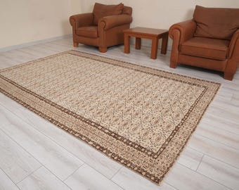 Oushak Rug 6x9,Vintage Turkish Rug,6x9 Area Rug,Faded Oushak Rug,Muted Turkish Rug,Vintage Rug 6x9,Antique Area Rug,Wool Rug,Soft Rug,1077