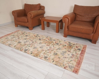 Oushak Runner 3x8,Vintage Runner Rug,Turkish Rug Runner,3x8 Runner Rug,Faded Rug,Vintage Rug 3x8,Turkish Runner,Muted Rug,Wool Runner,1463