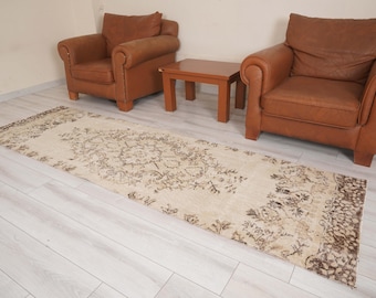 Oushak Runner 3x9,Vintage Runner Rug,Turkish Rug Runner,3x9 Runner Rug,Faded Rug,Vintage Rug 3x9,Turkish Runner,Muted Rug,Wool Runner,1468
