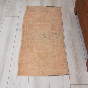 Vintage Turkish Rug,2x3 Door Mat Rug,Vintage Mini Rug,Oushak Rug 2x3,Turkish Small Rug,Mini Rug 2x3,Wool Door Mat,Soft Rug,Vintage Rug,206