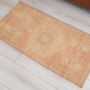 Vintage Turkish Rug,2x3 Door Mat Rug,Vintage Mini Rug,Oushak Rug 2x3,Turkish Small Rug,Mini Rug 2x3,Wool Door Mat,Soft Rug,Vintage Rug,167