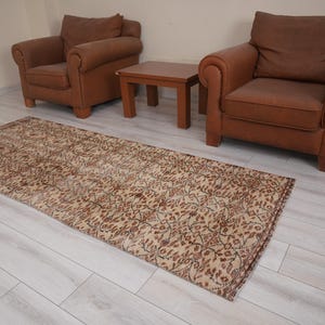Oushak Runner 3x8,Vintage Runner Rug,Turkish Rug Runner,3x8 Runner Rug,Faded Rug,Vintage Rug 3x8,Turkish Runner,Muted Rug,Wool Runner,762