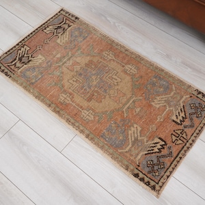 Vintage Turkish Rug,2x3 Door Mat Rug,Vintage Mini Rug,Oushak Rug 2x3,Turkish Small Rug,Mini Rug 2x3,Wool Door Mat,Soft Rug,Vintage Rug,831