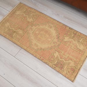 Vintage Turkish Rug,2x3 Door Mat Rug,Vintage Mini Rug,Oushak Rug 2x3,Turkish Small Rug,Mini Rug 2x3,Wool Door Mat,Soft Rug,Vintage Rug,185