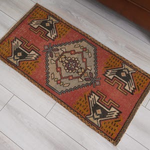 Vintage Turkish Rug,2x3 Door Mat Rug,Vintage Mini Rug,Oushak Rug 2x3,Turkish Small Rug,Mini Rug 2x3,Wool Door Mat,Soft Rug,Vintage Rug,941