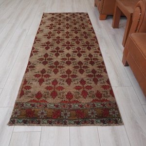 Oushak Runner 3x8,Vintage Runner Rug,Turkish Rug Runner,3x8 Runner Rug,Faded Rug,Vintage Rug 3x8,Turkish Runner,Muted Rug,Wool Runner,365