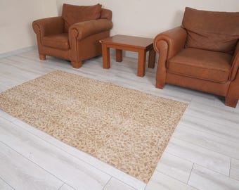 Oushak Rug 4x6,Vintage Turkish Rug,4x6 Area Rug,Faded Oushak Rug,Muted Turkish Rug,Vintage Rug 4x6,Antique Area Rug,Wool Rug,Soft Rug,824