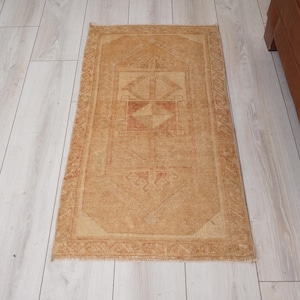Vintage Turkish Rug,2x3 Door Mat Rug,Vintage Mini Rug,Oushak Rug 2x3,Turkish Small Rug,Mini Rug 2x3,Wool Door Mat,Soft Rug,Vintage Rug,252