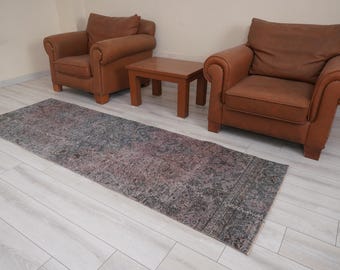 Oushak Runner 3x9,Vintage Runner Rug,Turkish Rug Runner,3x9 Runner Rug,Faded Rug,Vintage Rug 3x9,Turkish Runner,Muted Rug,Wool Runner,340