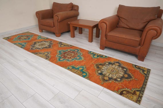 3x12 Runner,Oushak Runner Rug,Turkish Runner 3x12,Vintage Runner,Natural Gift Rug,Anatolian Runner Rug,3x12 Turkish Rug,Handmade Runner,1404