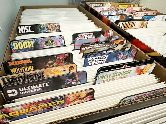 Custom Comic Books Divider Labels, Comic Labels, Comic Stickers, Divider Labels for Comic Book Storage, Stickers Comic Collection, Dividers