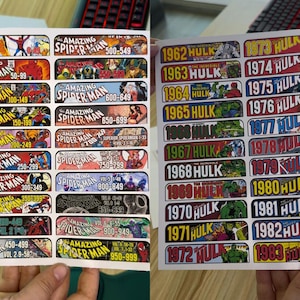 Intercalaires de bande dessinées personnalisées, Étiquettes de bandes dessinées, Stickers bandes dessinées, Étiquettes intercalaires pour le rangement de bandes dessinées, Collection de stickers bande dessinée, Intercalaires image 3