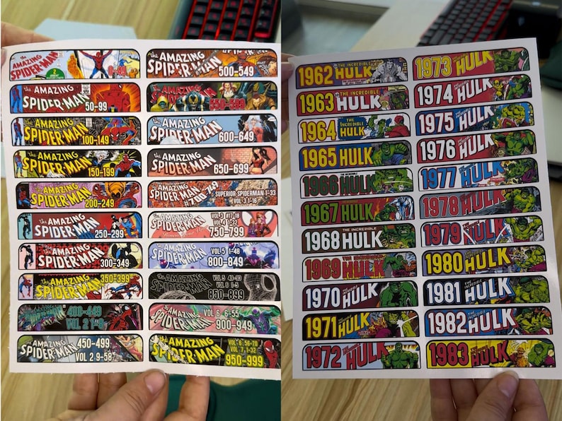 Intercalaires de bande dessinées personnalisées, Étiquettes de bandes dessinées, Stickers bandes dessinées, Étiquettes intercalaires pour le rangement de bandes dessinées, Collection de stickers bande dessinée, Intercalaires image 3