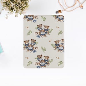 Blueberry Bear iPad Case Cartoon Bears cover for iPad 12.9, 10.9, iPad Pro 13, ipadpro case with pencil holder, ipad Gen 6 case