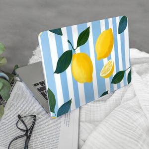 Funda para MacBook con diseño de limonero Amalfi: estampado de variedades de limones, regalo para usuarios de Mac