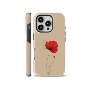 Poppy Flower Phone Case Blooming Poppy Cover fits iPhone 16, 15, 13, 12, Samsung S25, A54, S21, S23 Ultra, Google pixel 9, 7A