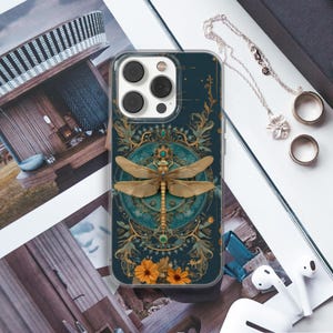 Mobilskal med trollslända och vingar Steampunk-fodral för iPhone 16e, 14, 13, 12, 11, SE, Samsung S25 Edge, A15, S21, S23, Pixel 9A, 8 Pro