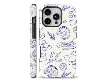 Italian Food Phone Case Pasta Bowl Cover fits iPhone 16, 15, 13, 12, Samsung S25, A54, S21, S23 Ultra, Google pixel 9, 7A