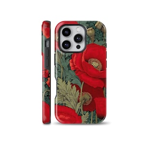 Poppy Field Phone Case Blooming Poppy Cover fits iPhone 16, 15, 13, 12, Samsung S25, A54, S21, S23 Ultra, Google pixel 9, 7A