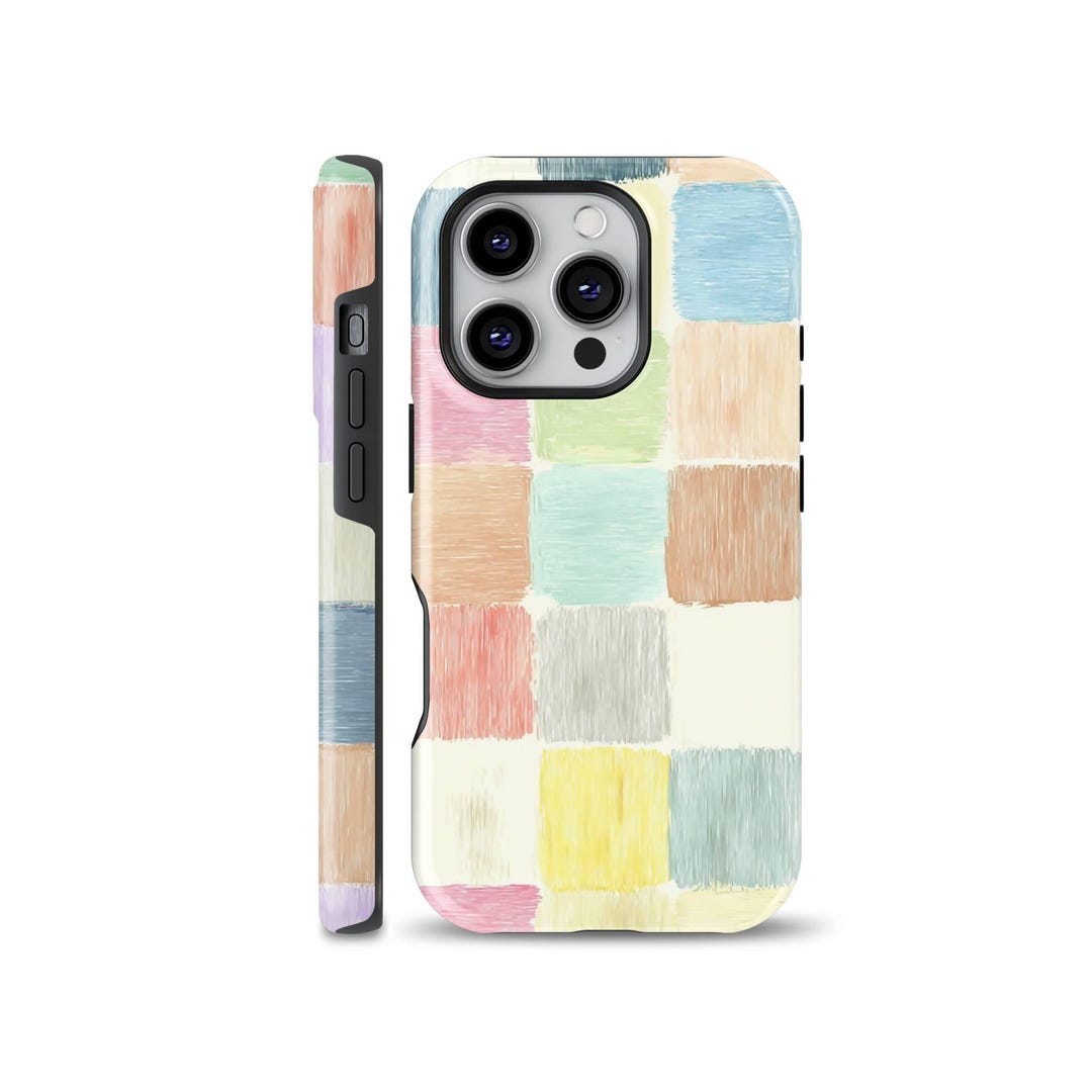 Cube Shape Phone Case Pastel Color Palette Cover Fits iPhone 16, 15, 13 ...