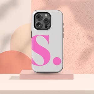 Personalised Large Initial Phone Case For iPhone 16 ,15, 14, 13, 12, 11 Pro Max, Custom Case