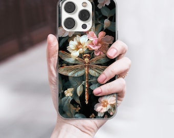 Dragonfly Wings Phone Case Summer Flower cover for iPhone 16e, 14, 13, 12, 11, SE, Samsung S25, A15, S21, S23 Ultra, Google pixel 8, 9 Pro