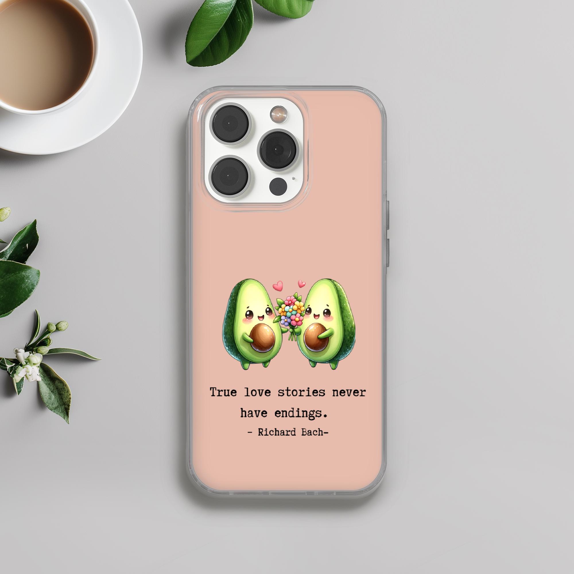 Fresh Avocado Phone Case Love Quote cover for iPhone 16e, 14, 13, 12, 11, SE, Samsung S25, A15, S21, S23 Ultra, Google pixel 8, 9 Pro