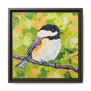 Black Capped Chickadee Art Print - Framed Canvas / Poster - Bird Fine Art Print - Gift Home Decor