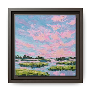 Canvas Print Marsh at Sunset, Poster Art, Framed Landscape, Framed Painting, Nature Landscape, Home Decor, Nature Painting, Gift For Couples