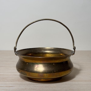Vintage Brass Vessel with Handle made in India