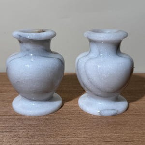 Vintage Marble Candle Holders 2pc. Set, Made in Taiwan