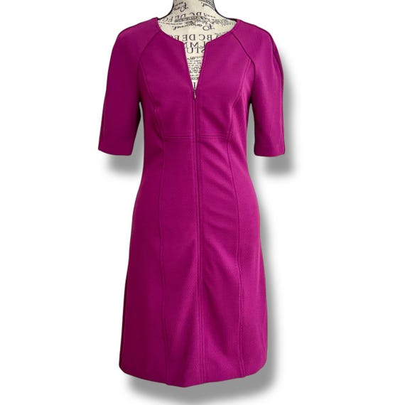 Vintage Trina Turk Fuschia Mini Dress: Size 0 Zip-front Sheath - Etsy Vintage Trina Turk Fuschia Mini Dress: Size 0 Zip-front Sheath - Etsy