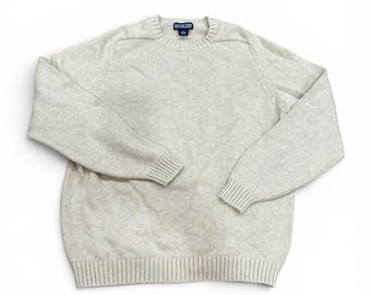 Vintage jaren 90 Lands End damestrui, maat XL, 18 20, ronde hals Japan