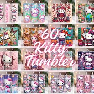 60+ Kitty Tumbler Wrap, 20oz Kitty Tumbler Wrap Bundle, 20 oz Tumbler Png Design, Cute Cat Tumbler Wrap, Kitty Tumbler Bundle