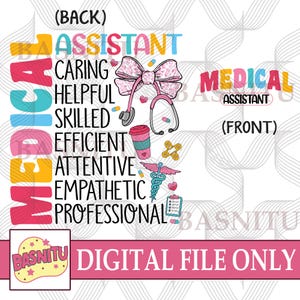 Medical Assistant Digital Png File For Shirt, CMA Png, Med Assistant Png, Certified Medical Assistant Png, CMA Gifts, Medical Assistant Png