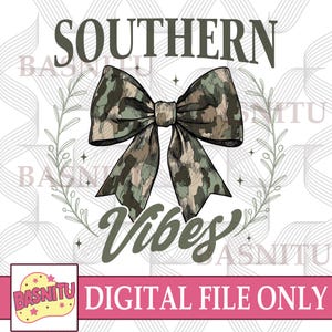 Southern Vibes Camo Bow Digital Png File For Shirt, Camouflage Old Camo Bow Png, Camo Hunting Png, Duck Hunting Png, Camo Coquette Bow Png