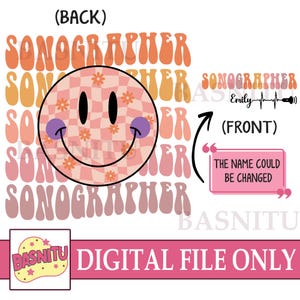 Sonographer Digital Png File For Shirt, Ultrasound Technologist, Retro Sonography, Ultrasound Tech, Sonographer Graduation Gift