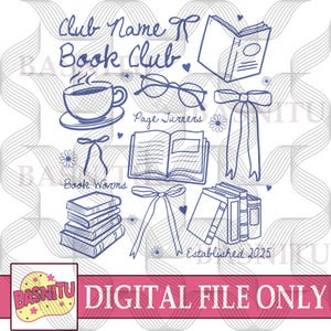 Personalized Book Club Digital Png File For Shirt, Custom Bookish Png, Personalized Gift For Book Lovers, Reading Club Png, Bookworm Png